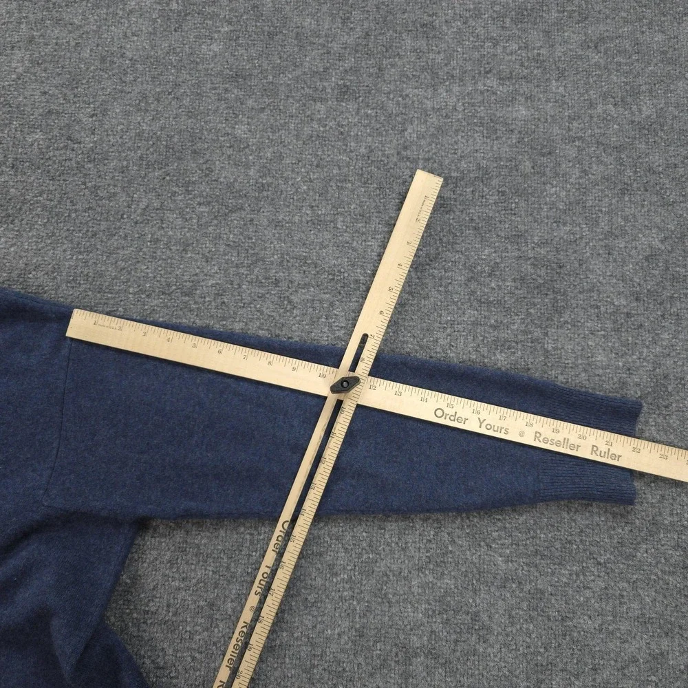Gentle Herd Sweater Womens Large Blue Wool Cashmere Mock Neck Pullover Soft‎